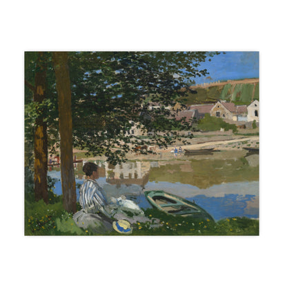 On the Bank of the Seine at Bennecourt - Monet Fine Art Poster