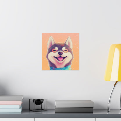 Shiba Inu So Happy - Matte Vertical Poster - Brighten Your Space with Joy - Love Dogs - Wall Art