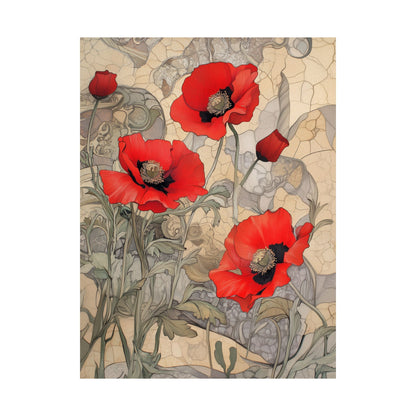 Pretty Poppy Fine Art Print - Floral Matte Vertical Poster – Artwork for Home Décor
