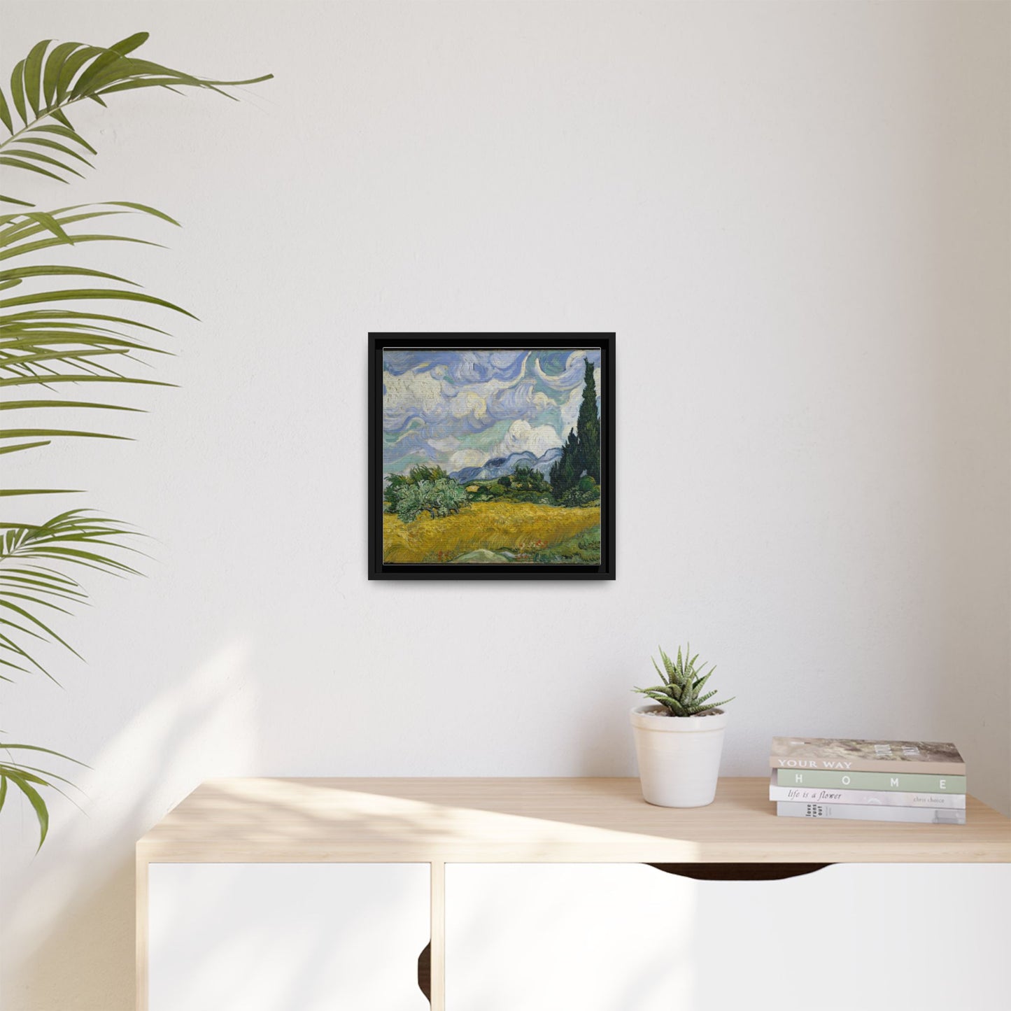 Van Gogh - Wheat Field with Cypresses - Museum Collection - Framed Canvas Print