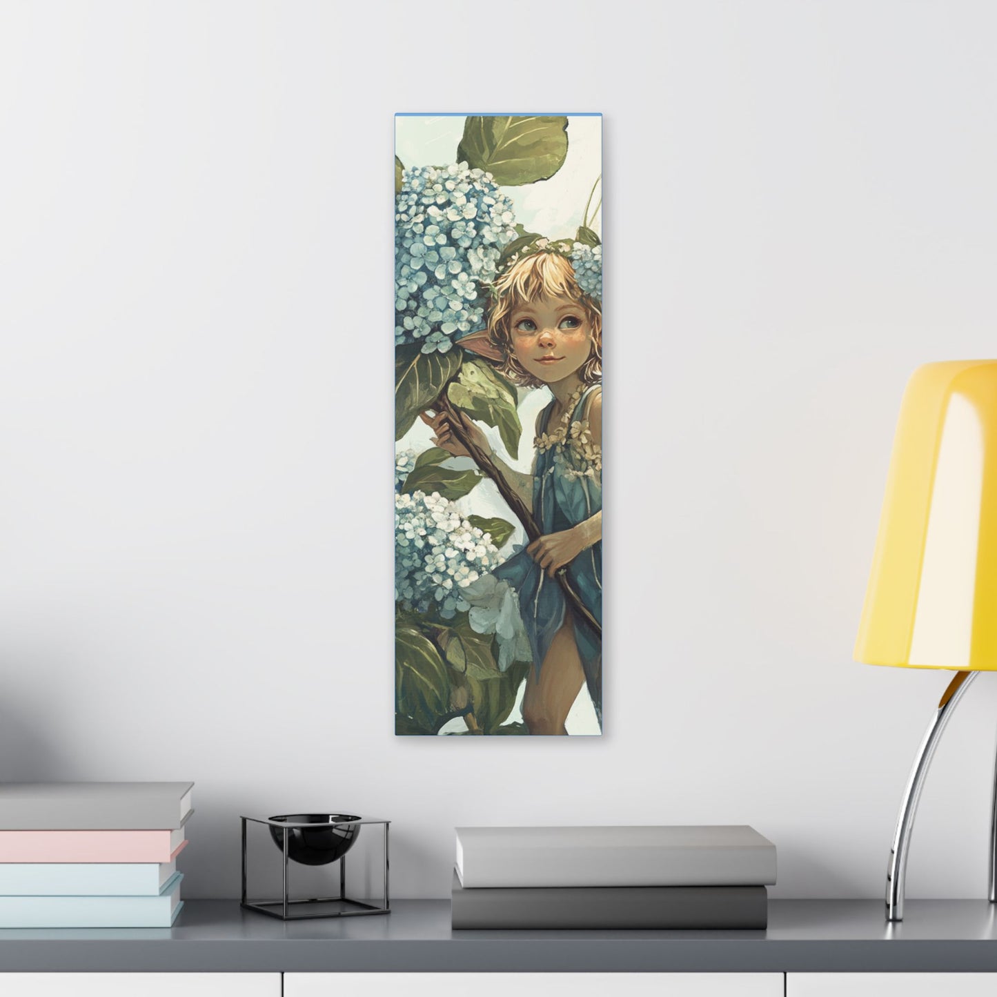 Blue Hydrangea - Flowers & Fairies Collection - Fine Art Print on Canvas