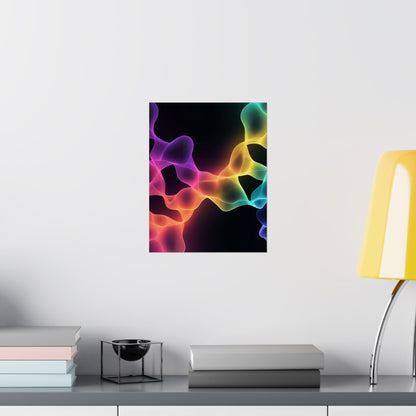 Vibrant Spectrum Abstract Poster - Colorful Wavelengths Energetic Art Print - Black Light Art - Spectrum of Light Wall Art