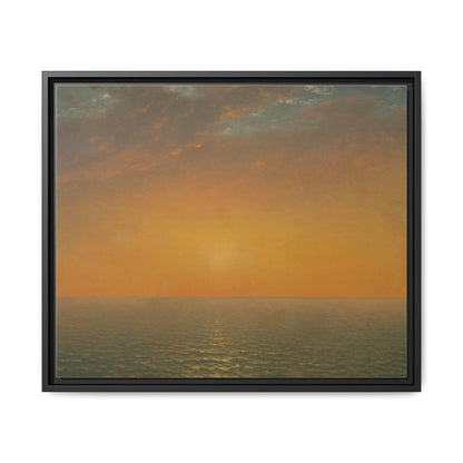 John Frederick Kensett : Sunset on the Sea (1872) - Museum Collection - Framed Canvas Print