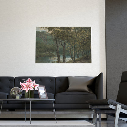 Sunlight Through Trees River Sihl - Forest Landscape Fine Art Poster