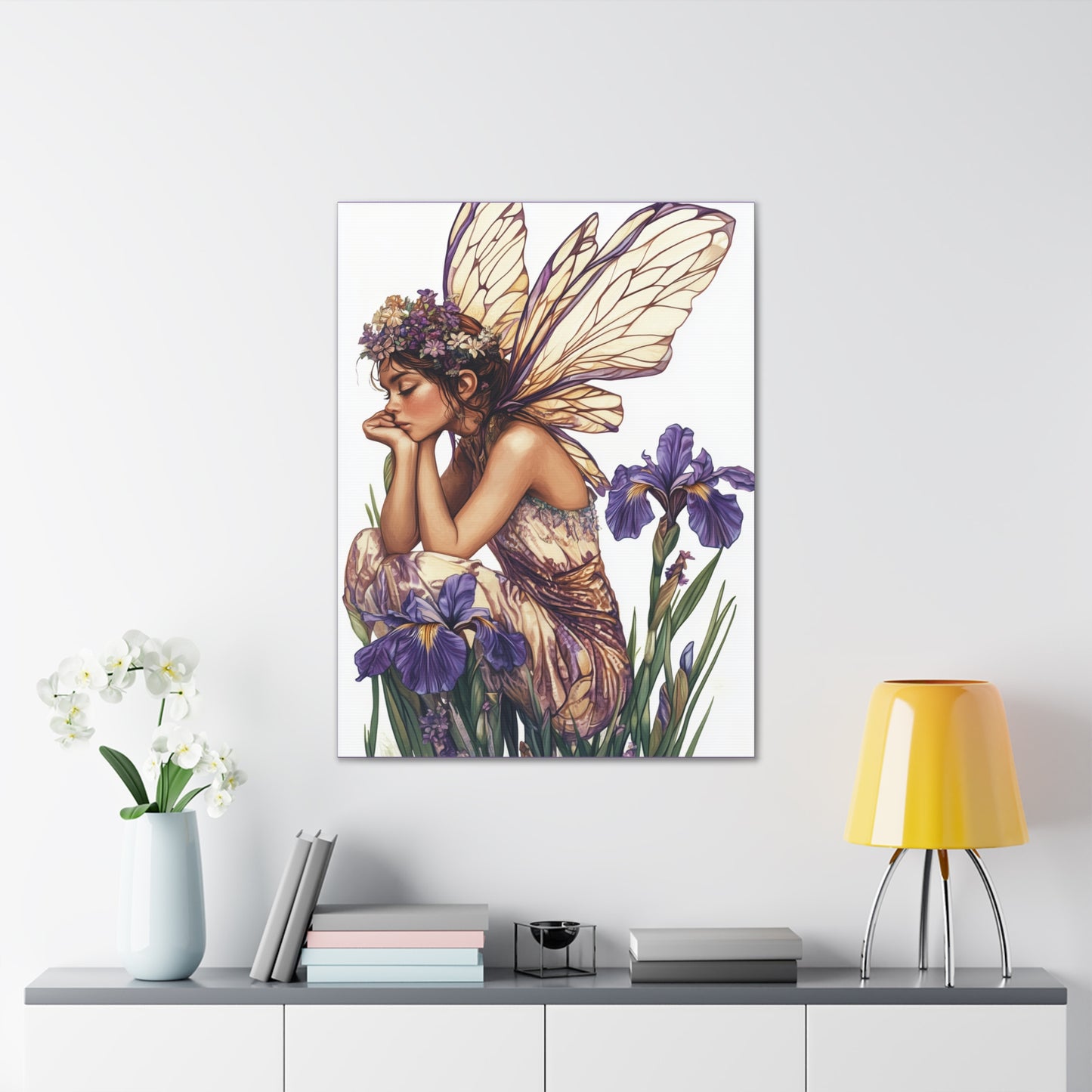 Iris You Were Here - Flowers & Fairies Collection - Fine Art Print on Canvas