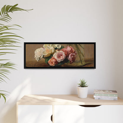 Henri Fantin-Latour : Roses and Lilies (1888) - Giclee Fine Art Print - Museum Collection Framed Canvas Print