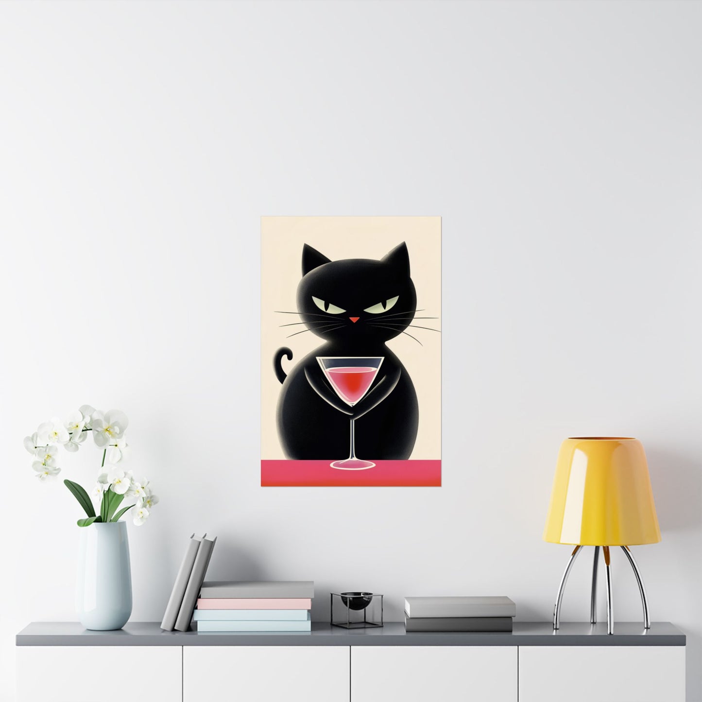 Yes, I'm Judging You - Cat Café Series - Black Cat Poster - Stylish Wall Art for Cat Lovers