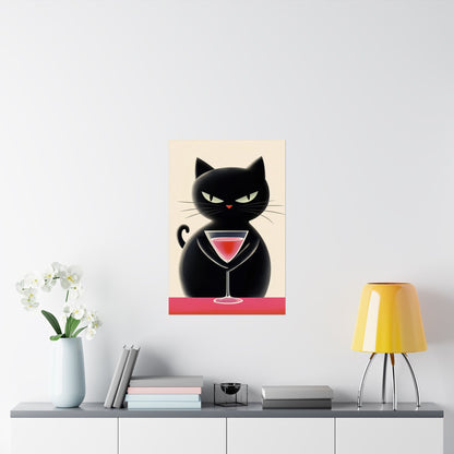Yes, I'm Judging You - Cat Café Series - Black Cat Poster - Stylish Wall Art for Cat Lovers