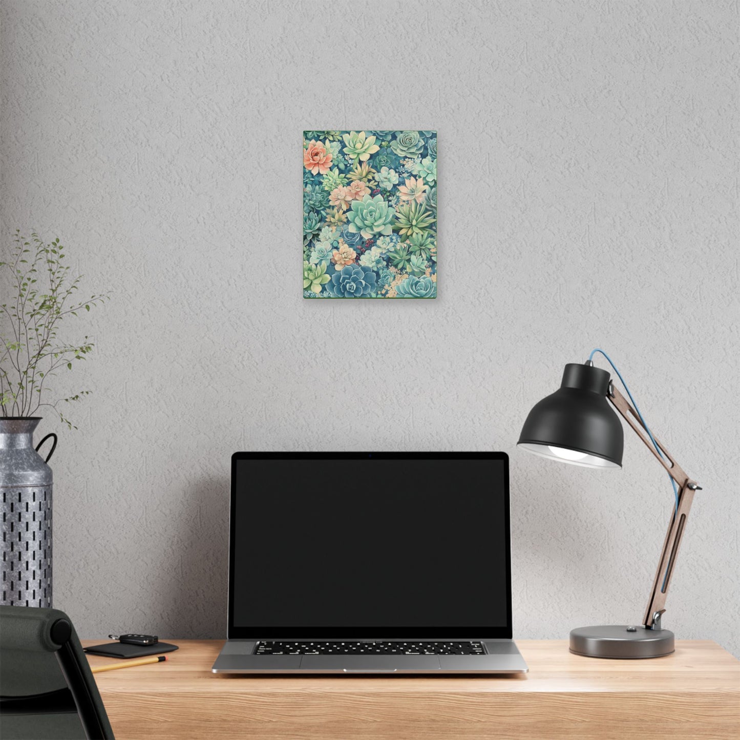 Succulents in Pastel - Secret Garden Collection - Fine Art Print on Canvas