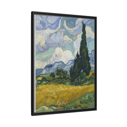 Van Gogh - Wheat Field with Cypresses - Museum Collection - Framed Canvas Print