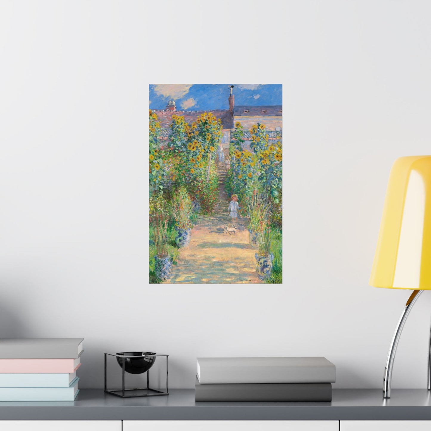 Monet - Garden at Vétheuil Sunflower Fine Art Print