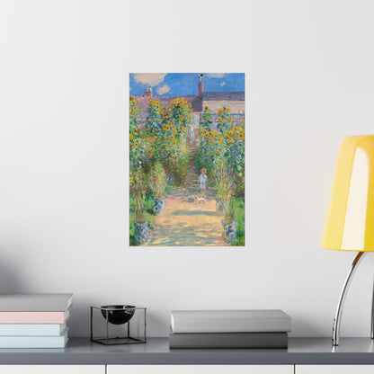 Monet - Garden at Vétheuil Sunflower Fine Art Print