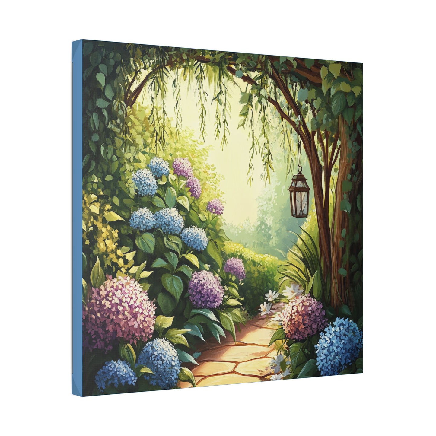 Hydrangea Courtyard - Secret Garden Series - Fine Art Print on Canvas