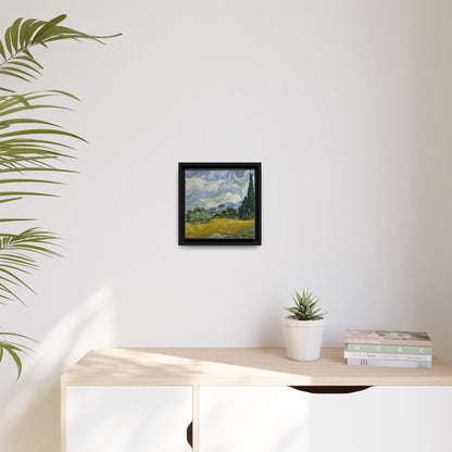 Van Gogh - Wheat Field with Cypresses - Museum Collection - Framed Canvas Print