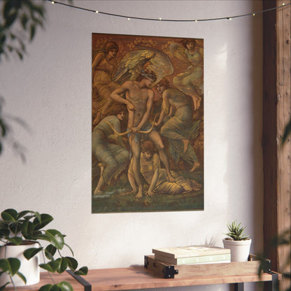 Cupid's Hunting Fields - 1924 - Vintage Fine Art Print - Classic Matte Vertical Poster - Ethereal - Angelic Artwork