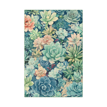 Succulents in Pastel - Secret Garden Collection - Fine Art Print on Canvas