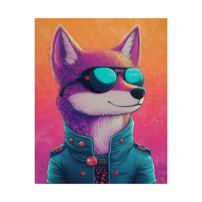 Fetching Fox - Whimsical Animals Art Poster Series - Trendy Wall Art - Vibrant Art Prints - Funny Animal Portrait Style Posters