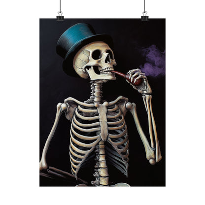 Dapper Skeleton Portrait Poster - Gothic Posters - Vertical Poster - Perfect for Halloween Party Décor
