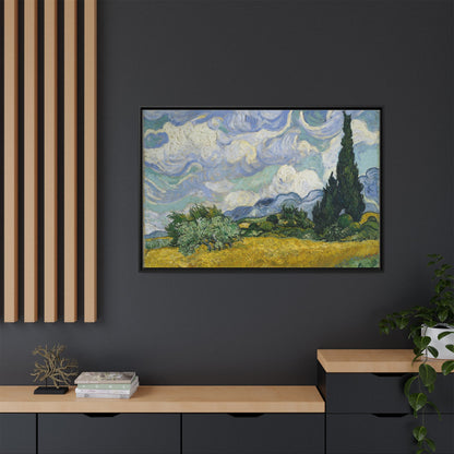 Van Gogh - Wheat Field with Cypresses - Museum Collection - Framed Canvas Print