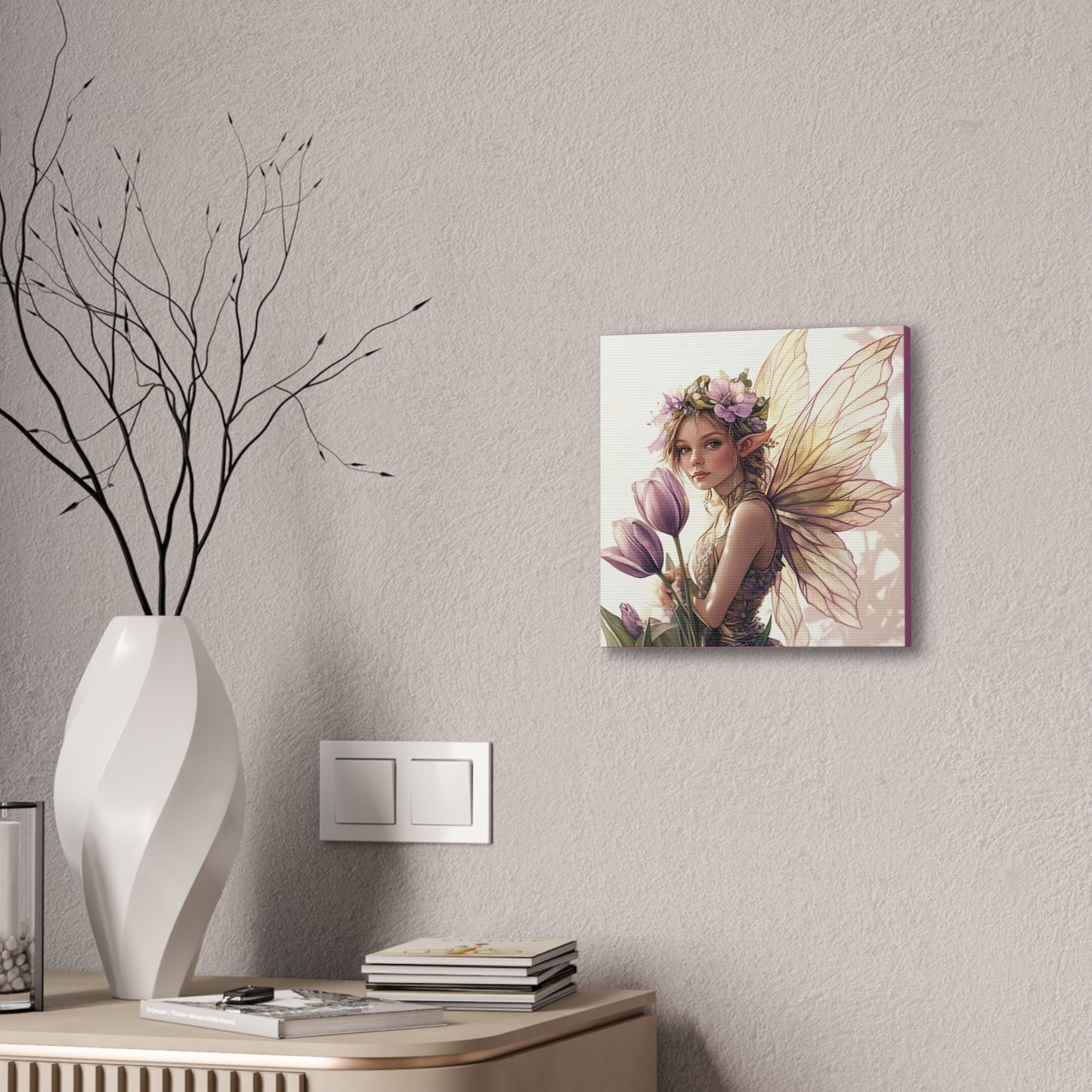 Tuesdays are for Tulips - Flowers & Fairies Collection - Fine Art Print on Canvas
