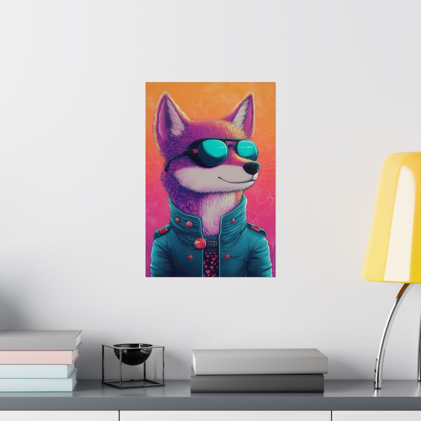 Fetching Fox - Whimsical Animals Art Poster Series - Trendy Wall Art - Vibrant Art Prints - Funny Animal Portrait Style Posters