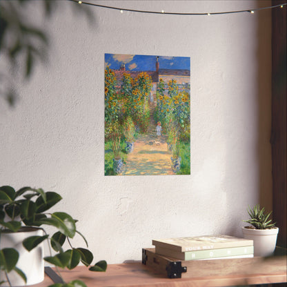 Monet - Garden at Vétheuil Sunflower Fine Art Print