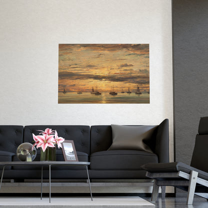 Sunset at Scheveningen - Dutch Maritime Fine Art Poster
