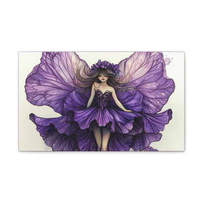 A Violet Affair - Fairies & Flowers Collection - Wall Art - on Canvas