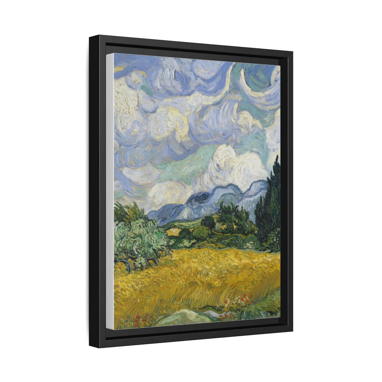 Van Gogh - Wheat Field with Cypresses - Museum Collection - Framed Canvas Print