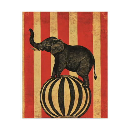 Vintage Circus Elephant Poster - Matte Fine Art Print - Wall Art for Bedroom or Nursery