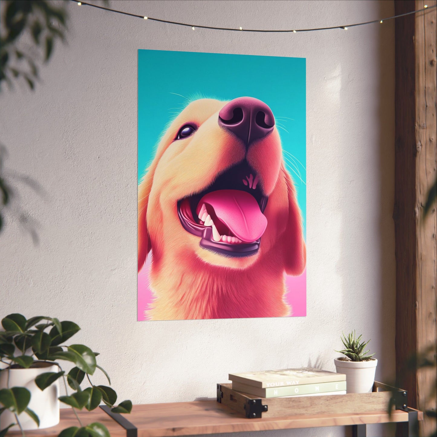 Good Boy - Golden Retriever - Whimsical Animals Series - Matte Vertical Poster - Perfect for Dog Lovers