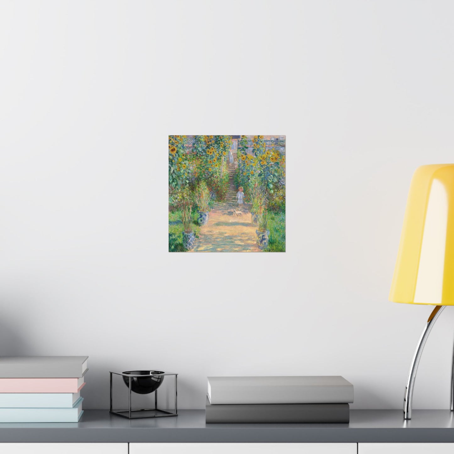Monet - Garden at Vétheuil Sunflower Fine Art Print