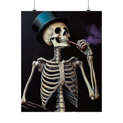Dapper Skeleton Portrait Poster - Gothic Posters - Vertical Poster - Perfect for Halloween Party Décor