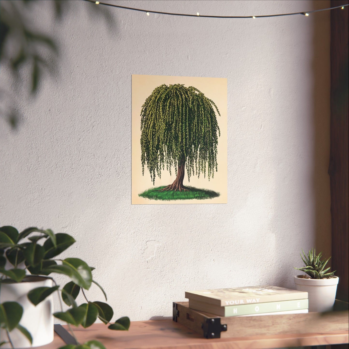 Weeping Willow Vintage Botanical Art Print - Matte Poster - Vintage Botanical Wall Art