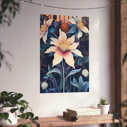 Sunlit Blossoms Fine Art Print - Floral Matte Vertical Posters - Elegant Home Décor