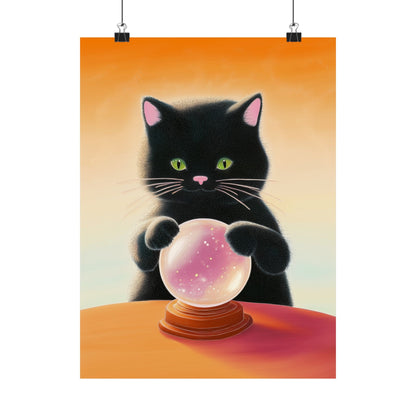 Fortune Telling Cat - Fine Art Print - Whimsical Animals - Posters - Art for Cat Lovers - Wall Art