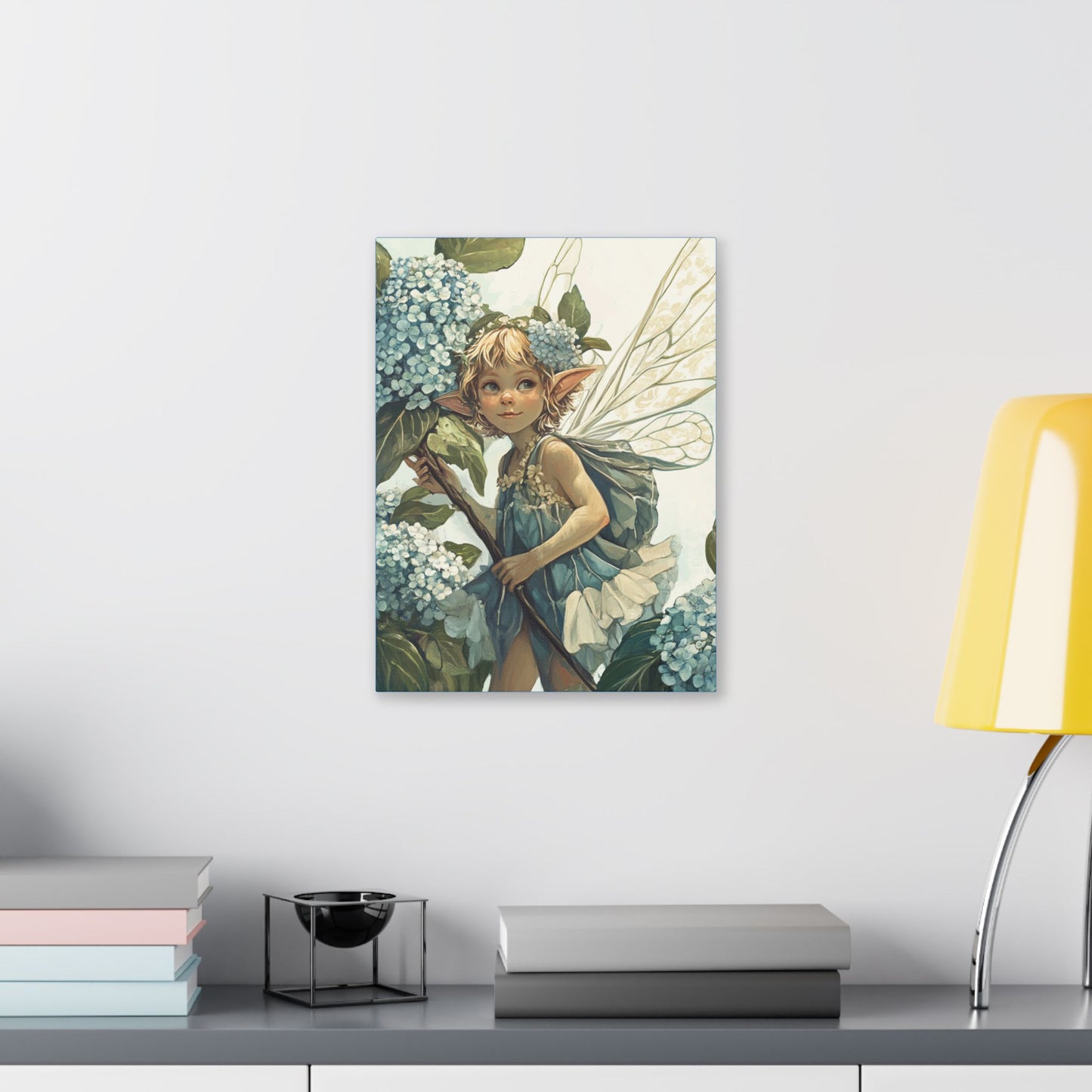 Blue Hydrangea - Flowers & Fairies Collection - Fine Art Print on Canvas