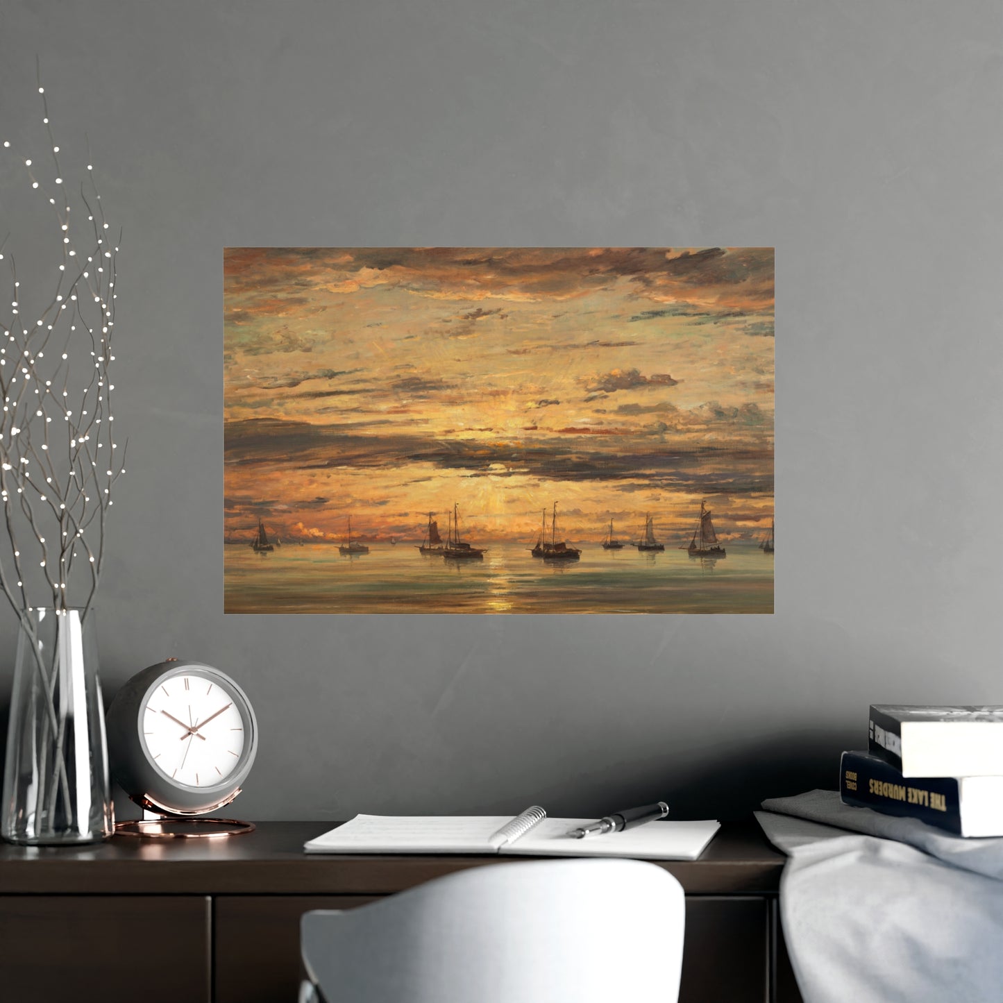 Sunset at Scheveningen - Dutch Maritime Fine Art Poster