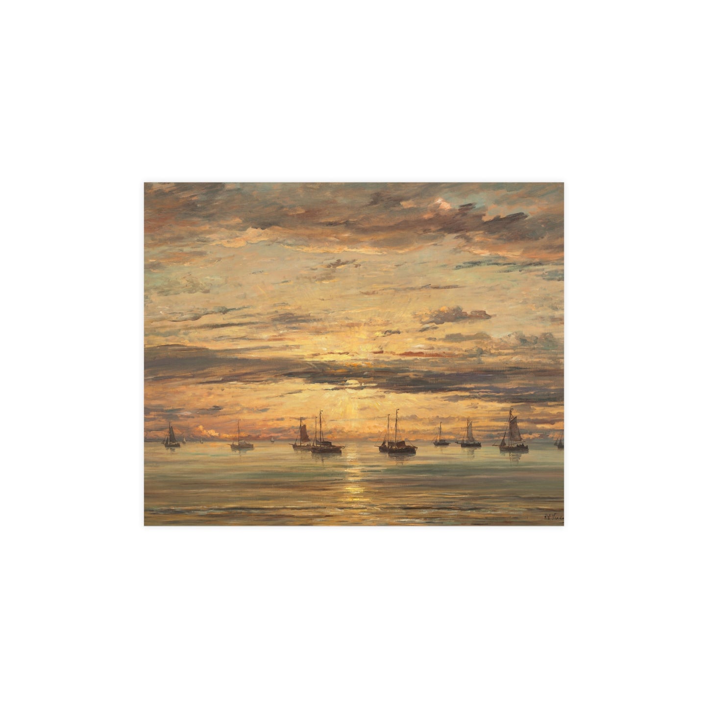 Sunset at Scheveningen - Dutch Maritime Fine Art Poster