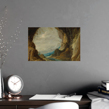 Vista from a Grotto - Romantic Cave Landscape Fine Art Poster