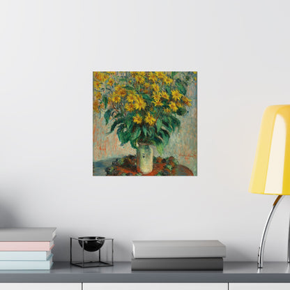Claude Monet - Jerusalem Artichokes Painting - Fine Art Print - Vertical Poster - Floral Art Décor