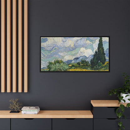 Van Gogh - Wheat Field with Cypresses - Museum Collection - Framed Canvas Print