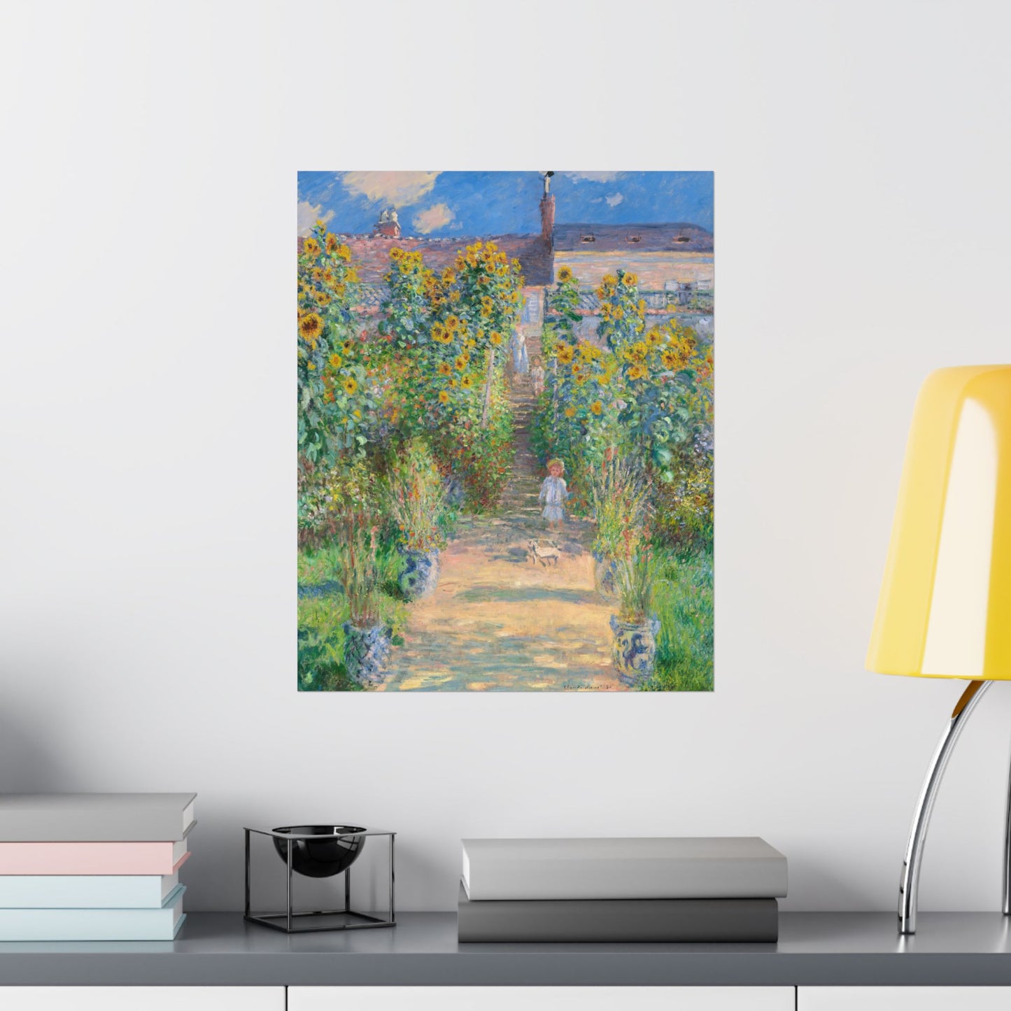 Monet - Garden at Vétheuil Sunflower Fine Art Print