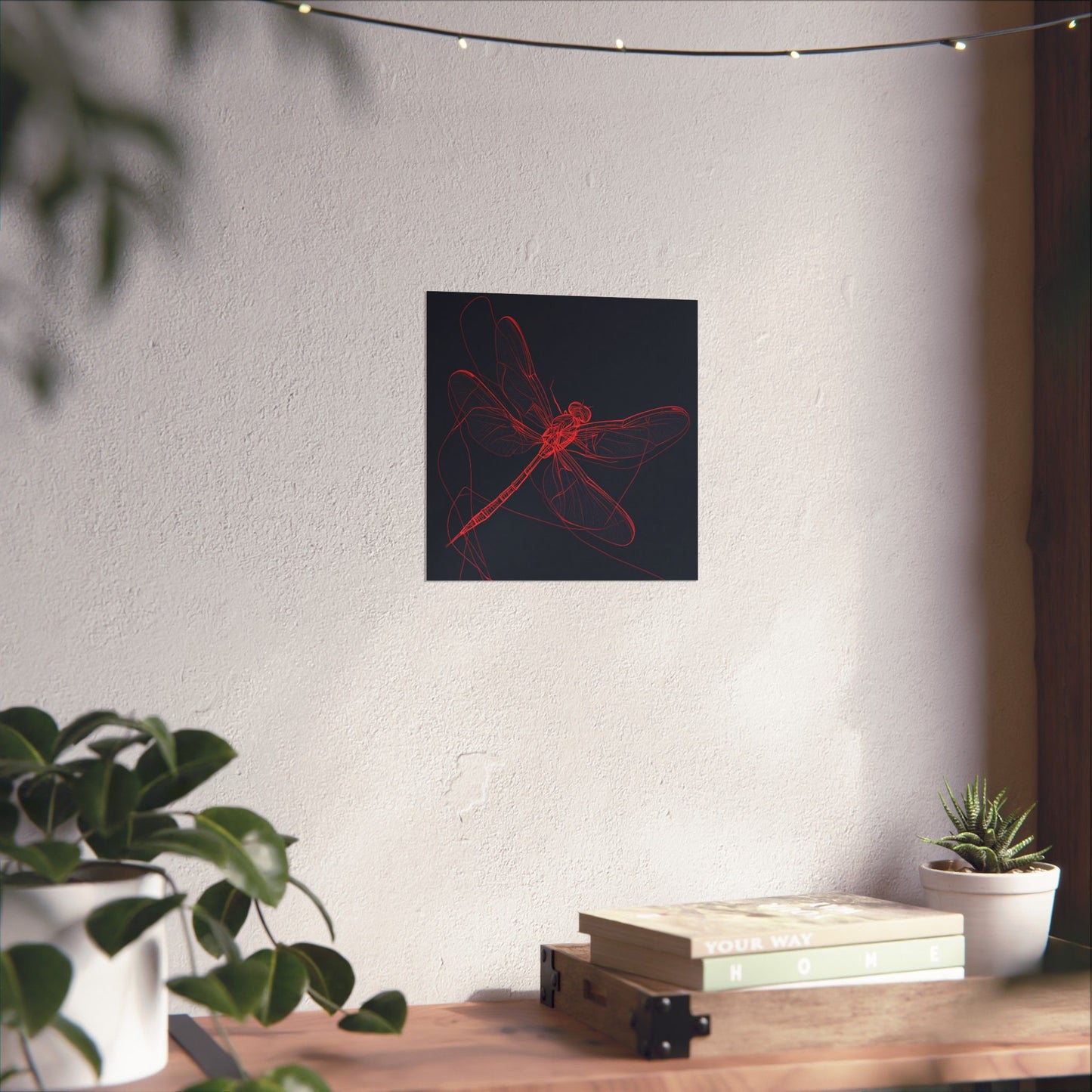 Red Dragonfly Fine Art Print -  Matte Poster – Modern Wall Art for Nature Lovers - Minimalist