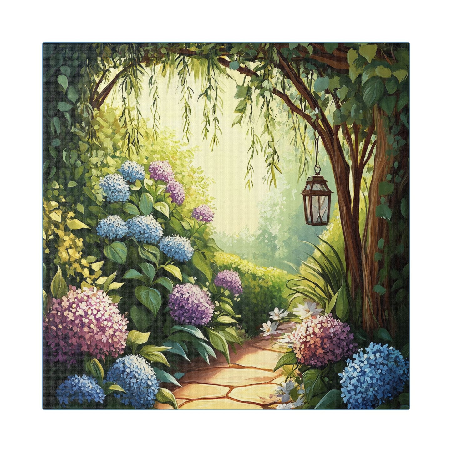 Hydrangea Courtyard - Secret Garden Series - Fine Art Print on Canvas