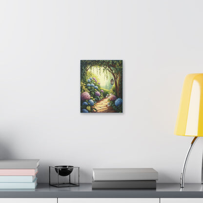Hydrangea Courtyard - Secret Garden Series - Fine Art Print on Canvas