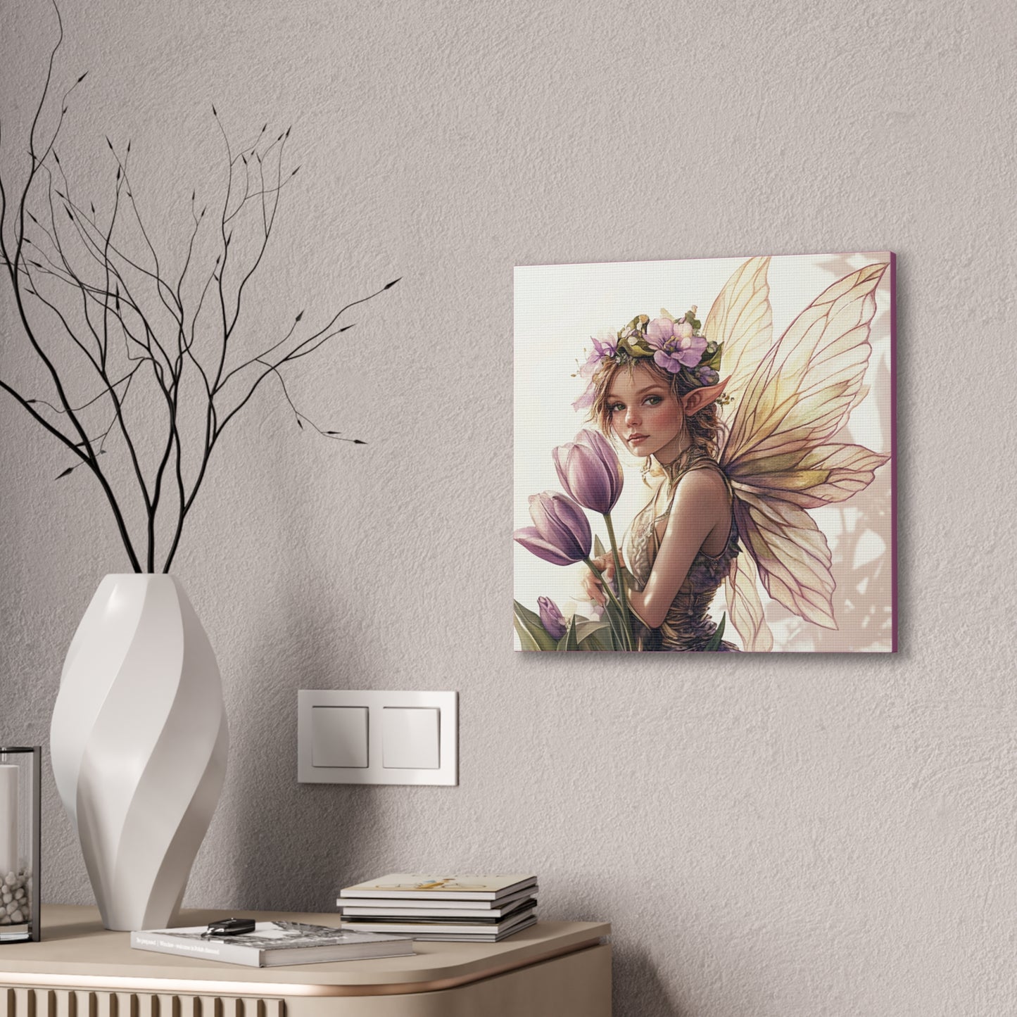 Tuesdays are for Tulips - Flowers & Fairies Collection - Fine Art Print on Canvas