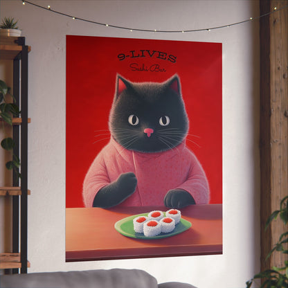 9 Lives Sushi Bar Art Print - Matte Vertical Posters
