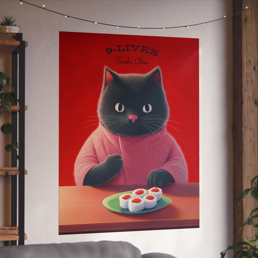 9 Lives Sushi Bar Art Print - Matte Vertical Posters