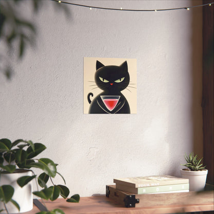 Yes, I'm Judging You - Cat Café Series - Black Cat Poster - Stylish Wall Art for Cat Lovers